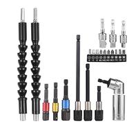 23 pièces ouille Kit de barre d'extension universelle ensemble d'outils tige hexagonale 105 ° adaptateur Angle droit fixation perceuse