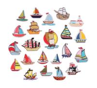 23 Pièces Écusson Brodé de Voilier, Motif Cartoon | Polyester, Double Application Thermofusible ou Couture, Projet Couture, Décoration et Réparation