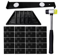 23 Pièces Kit Pose Parquet Stratifié, Outil Installation Sol Flottant avec 20 Cales, Barre de Traction, Marteau Double Tête et Cale de Frappe, Compatible Parquet Flottant