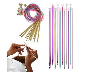 23 Pieces Tunisian Crochet Hook Set, Colorful Knitting Needles for Afghan Crochet, Long Crochet Hooks for Crafting and Knitting Projects, Beginner and Professional Tools