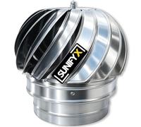 230 mm SUNIFY Extracteur de Fumées Rotatif Éolien En Inox AISI304 Base Ronde - Chapeau de Cheminée Anti-Courant d'Air pour Conduits. Tout Usage Ventilateur et Casquette Rotative Inox 80mm-350mm
