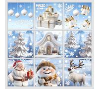 230 Pièce Stickers Noel Fenetre Reutilisable, Décorations de Noël, Deco Fenetre Noel Electrostatique de Blancs, Père Noël, élan, Flocons de Neige, Bonhomme de Neige