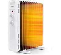 Aigostar Radiateur à bain d'huile 11 éléments. 2300 W, 3 niveaux de puissance et thermostat réglable. Protection contre la surchauffe et les basculements. Économie d’énergie. 20m2. Luke