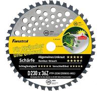 230D x 36Z Circular Saw Blade with Teeth Protection for Mowing Work,Replacement Blade for Cordless and Petrol Brushcutter,Bore Diameter 25.4mm,Double Cut