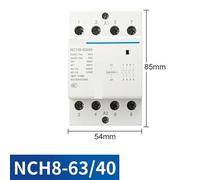230V Home AC Contactor NCH8 63A 2NO 1NC 1NO 2 NC Modular AC household Contactor 2 4 Phase MQXFCZUX(NCH8-63A-40 4NO)