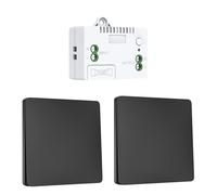 230V Interrupteur sans Fil, Kit sans Pile, Interrupteur cinétique sans Fil sans Fil, 230V Etanche Kit d'Interrupteur sans Fil avec Télécommande pour Lampe Jardin Maison (2, Blanc