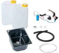 230V Lave-mains noir kit évier 325x265x150mm Barwig chrome 19 litres