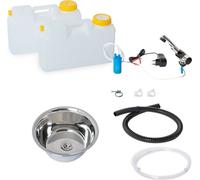 230V Mini-cuisine cuisine de camping bloc de cuisine kit évier rond 32 cm maison en rondins jardin