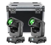 230W Lyre LED Tête Mobile, dmx512 Disco Scène Projecteur avec 24 Prismes 4 Modes de Contrôle Lumière de Soirée pour Mariage DJ Soirée Live Band Show (2 pièce avec flightcase)