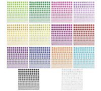 2310 Strass Autocollants Auto-Adhésifs, Stickers Diamant Acrylique Multicolores en 14 Couleurs et 4 Tailles pour Loisirs Créatifs, Nail Art et Décoration DIY