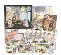 232Pcs Kit d'accessoires de Scrapbooking Vintage Autocollant Scrapbook Esthétique Bullet Journal Scrapbooking kit avec A6 Carnet, Décoratifs Scrapbook Papier DIY Cadeau de Scrapbooking Filles Femmes