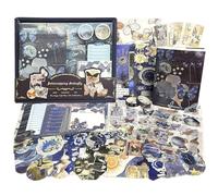 232PCS Kit d'accessoires de Scrapbooking Vintage Autocollant Scrapbooking Papillon Esthétique Bullet Journal Scrapbook kit avec A6 Carnet, Décoratifs Scrapbook Papier Sticker DIY Cadeau Filles