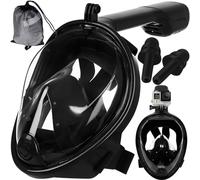 TRIZAND 10932 Masque de plongée intégral avec tuba Champ de vision à 180° Anti-buée Pour adultes et enfants Taille L/XL
