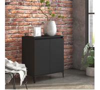 2349•SALE HOT• Buffet Bas Décor - Armoire à vitrine Enfilade Meuble de Rangement Noir 60x35x70 cm Aggloméré