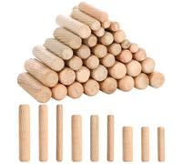 235 Pièce Assortiment de Chevilles en Bois, Cheville Bois Kit M6 M8 M10, Tourillon Bois Rainurées, Cheville en Bois, Goupilles en Bois Ensemble de Chevilles pour Meubles Menuiserie Artisanat Bricolage
