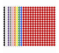 2380 Pcs Autocollantes Rondes Étiquett, 10mm Autocollants Ronds Colorés,10 Feuille Gommettes Autocollants à Pois Colorés, Pastille Autocollante de Couleur Couleur Codage Étiquettes pour Calendriers