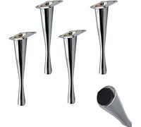 23cm / 9 pouces de meubles en métal effilés pattes, jambes canapées en alliage en zinc, pattes de table basse, jambes de remplacement de l'armoire de salle de bain, ensemble de 4, argent, 17 cm /