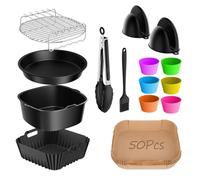 23cm Accessoires de Friteaux à Air Chaud en 15 Parties pour Philips Airfryer Série 2000 6.2L NA230/00, Accessoires Air Frye pour Cosori Turblaze 6L, Cosori XXL 5.5L 6.2L,Ninja Max Pro AF180EU 6.2L