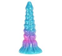 23cm Gros Gode Fantasy, Gode Monster Bleu Violet Et Rose Dégradé Avec Ventouse Forte, Silicone Godemiché Plug Anal Jouets Sexuels Pour Femmes Et Hommes