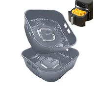 23CM Moule Silicone Air Fryer Platine, Plat Accessoires Air Fryer pour Philips Série 2000 6.2L NA230, Russell Hobbs 8L, COSORI TurboBlaze XXL 6L/6,2L/6,4L, Réutilisable Plat Silicone Airfryer, 2PCS