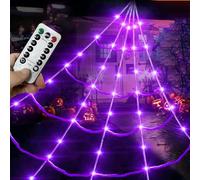 23GUANYI Décorations d'halloween Toile d'araignée géante à LED Lumineuse, alimentée par Piles, étanche, pour décorations d'halloween à l'intérieur et à l'extérieur (Blanc)