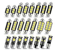 23pcs Ampoules LED Voiture 12V 6500K, T10 W5W C5W Intérieur Plaque Canbus