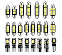 23pcs Kit d'Ampoules LED SMD sans Erreur 6000K Blanc Xénon - T10 W5W C5W Remplacement pour Plafonnier Liseuses Coffre et Plaque d'Immatriculation Compatible avec VW Ford Honda Universel 12V Éclairage