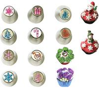 23pcs Noël russe Tuyauterie Set Frostd��sen Décorer le Gâteau Kit d'obus de cuisson f��r Cupcake -Biscuits
