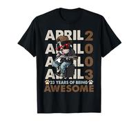 23rd Birthday Dog Lover April 2003 Vintage 23 Years Old Men T-Shirt