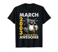 23rd Birthday Raccoon Beer March 2003 Vintage 23 Years Old T-Shirt
