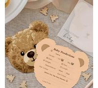 24/12/1 pièce Cartes de prédiction et de conseils sur le thème de l'ours en peluche pour baby shower, convient pour les décorations de fête, les accessoires de jeux de douche, les activités de fête th