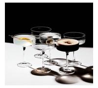 24/12/6/3/1 pièces Verres à martini en acrylique, flûtes à champagne en plastique incassable de 10 oz, verres à vin sans pied nervurés, set de verres à cocktail, coupes Manhattan, convient pour les ma