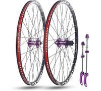 24'' 26'' 27,5'' 29'' 32H Moyeux Roues Avant Et Arrière Roues De Vélo for VTT, Jantes Double Couche À Dégagement Rapide Frein À Disque for 7-11 Vitesses(Purple,29inch)