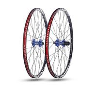 24/26/27,5/29'' Axe Traversant Paire De Roues pour VTT Double Épaisseur Jantes en Alliage D'aluminium 15 X 100mm/12 X 142mm Frein À Disque Moyeux 32H pour 7-11 Vitesses(Blue,27.5'')