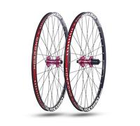 24/26/27.5/29'' Paire De Roues pour Vélo De Montagne Axe Traversant Jantes en Alliage D'aluminium À Double Couche Frein À Disque Moyeu 32H pour 7/8/9/10/11 Vitesses(Dark Pink,29'')
