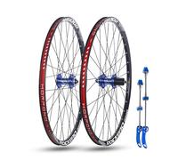 24'' 26'' 27.5'' 29'' Paire De Roues pour Vélo De Montagne Blocage Rapide Roues Avant-arrière Jantes Double Couche Frein À Disque Moyeux 32H pour 7-11 Vitesses(Blue,26in)