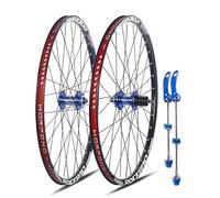 24 26 27,5 29 Pouces Paire De Roues VTT Démontage Rapide Roues Avant Et Arrière 100/135 Roue Freins À Disque Double Couche Alliage D'aluminium Jantes 32 H Moyeux for 7-11 Vitesses(Blue,27.5'')