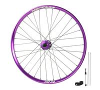 24/26/27,5/29'' Vélo De Dirt Jump QR Roue Avant Vis De Blocage Roues Arrière pour VTT/AM/DH Jantes en Alliage D'aluminium pour 8-12 Vitesses 32 Trous(Front-Purple,26in)