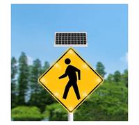 24/30" Solar LED Pedestrian Sign - Reflective Film, Aluminum Frame(24inch)