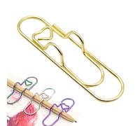 24/36pcs Heart Shaped Metal Pen Clip, Cute Paper Clip Pen Holder for Notebook, Durable Stainless Steel Organizer for Pens, Journals, Planners, Students & Office (Gold,12pcs)