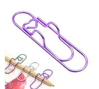 24/36pcs Heart Shaped Metal Pen Clip, Cute Paper Clip Pen Holder for Notebook, Durable Stainless Steel Organizer for Pens, Journals, Planners, Students & Office (Purple,36pcs)