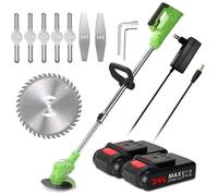 24-36V Coupe Bordure sans Fil DéBroussailleuse à Batterie Tondeuse à Gazon électrique, 90° Tête Réglable et 90cm-120cm