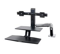 Ergotron Kit de montage WorkFit‑A – Support double écran jusqu'à 24 pouces Noir aluminium poli