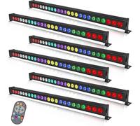 24 * 3W RGBW LED Barre Wallwasher avec Télécommande, Lumière de Scène Console, Effet Chapiteau pour DJ Bar Soiree Fête Disco Éclairage Mariage Halloween Noël, 6 pièce