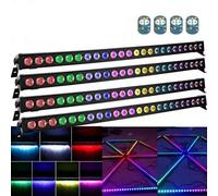 24 * 3W RGBW LED Barre Wallwasher avec Télécommande, Lumière de Scène Console, Effet Chapiteau pour DJ Bar Soiree Fête Disco Éclairage Mariage Halloween Noël, 4 pièce