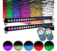 24 * 3W RGBW LED Barre Wallwasher avec Télécommande, Lumière de Scène Console, Effet Chapiteau pour DJ Bar Soiree Fête Disco Éclairage Mariage Halloween Noël, 2 pièce