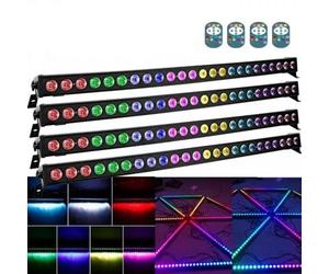 24 * 3W RGBW LED Barre Wallwasher avec Télécommande, Lumière de Scène Console, Effet Chapiteau pour DJ Bar Soiree Fête Disco Éclairage Mariage Halloween Noël, 4 pièce
