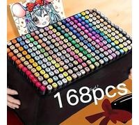 24/48/168 couleurs Marqueurs à double pointe, stylos pour dessin de cahier, journalisation, prise de notes, planificateurs, fournitures scolaires pour l'école et les salles de classe. Marqueurs de cro