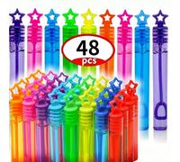 24/48 pièces Mini baguettes à bulles, en forme de cœur, en forme d'étoile, tubes à bulles magiques, cadeaux de fête d'anniversaire, de mariage, fournitures à bulles sans liquide à bulles, cadeaux pour