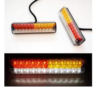 24/7 AUTO Lot de 2 feux arrière LED fins 4 fonctions 10/30 V pour remorque, voiture, camion